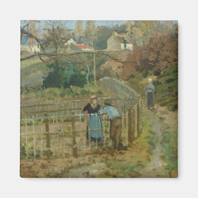 Íman Camille Pissarro | Cerca de 1872 (óleo na canvas) (Frente)