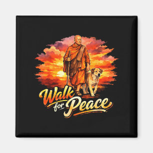 Íman Caminhada pela paz monge atento arte espiritual