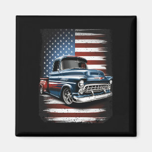 Íman Caminhão Antigo Bandeira Americana 4 De Julho Patr
