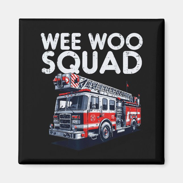Íman Caminhão de Bombeiro Equipe Wee Woo Bombeiros Home (Frente)