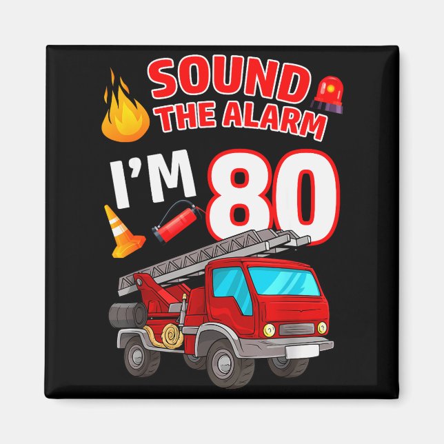 Íman Caminhão de Bombeiros 80º Aniversário Bombeiro 80  (Frente)