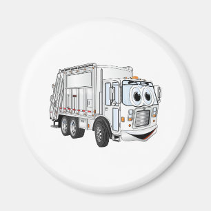 Íman Caminhão de lixo de sorriso branco dos desenhos