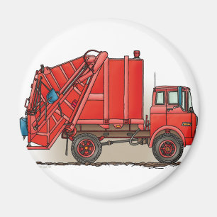 Íman Caminhão de lixo vermelho