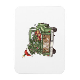 Íman Caminhão de Natal Vintage Feliz Natal Homens Mulhe