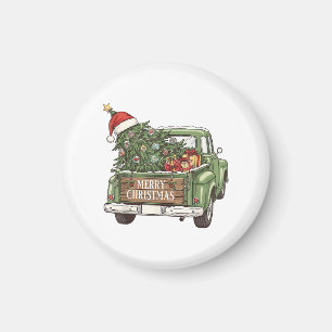 Íman Caminhão de Natal Vintage Feliz Natal Homens Mulhe