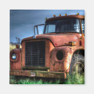 Íman Caminhão Internacional Antiquado de Pickup Vermelh