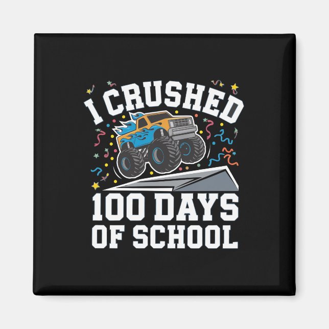 Íman Caminhão Monstro 100 Dias de Escola 100º Dia de Es (Frente)