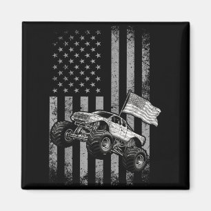 Íman Caminhão monstro bandeira americana design retrô j