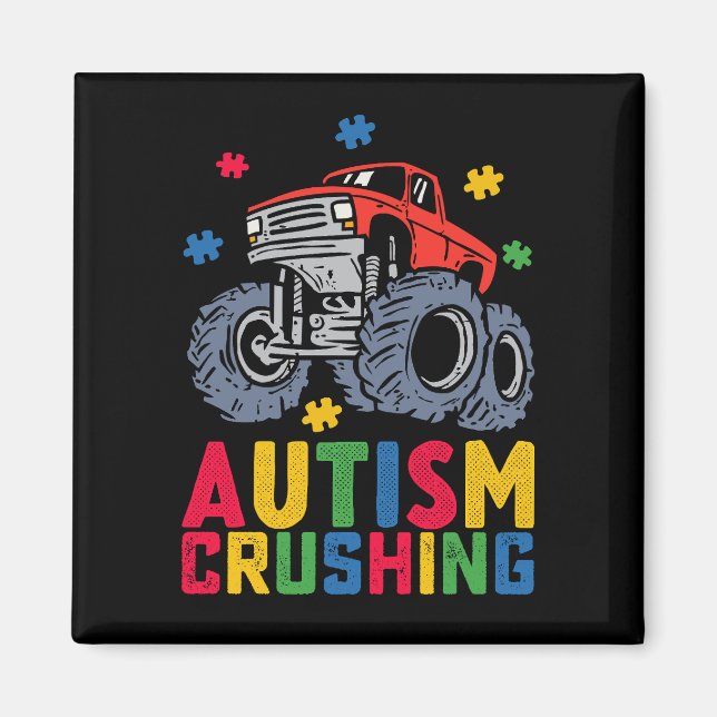 Íman Caminhão Monstro de Esmagamento de Autismo Conscie (Frente)