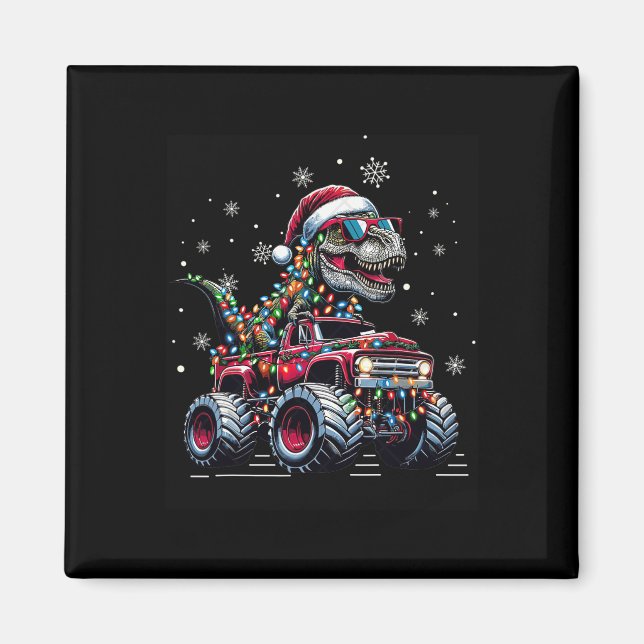 Íman Caminhão Monstro Dinossauro Trex Natal Meninos Cri (Frente)