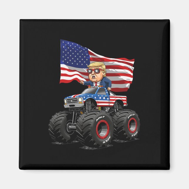 Íman Caminhão Monstro Donad Trump 4 De Julho Bandeira D (Frente)