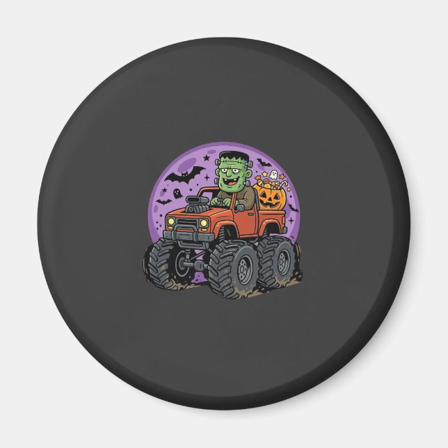 Íman Caminhão Monstro Frankenstein Gráfico de Halloween (Frente)
