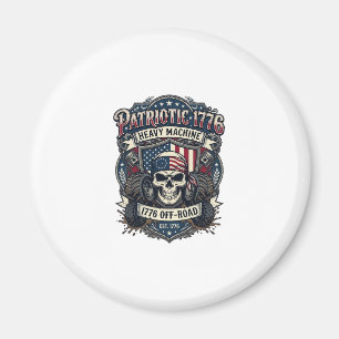 Íman Caminhão Monstro Patriótico 1776 Crânio Off Road P