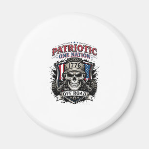Íman Caminhão Monstro Patriótico 1776 Crânio Off Road P