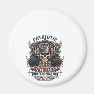 Íman Caminhão Monstro Patriótico 1776 Off Road Skull Pe
