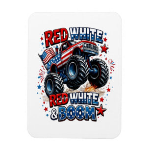 Íman Caminhão Monstro Red White Boom