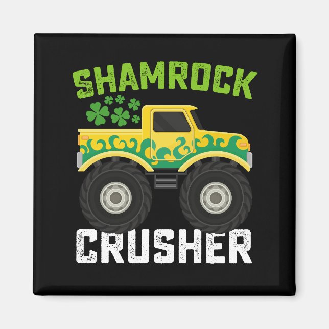 Íman Caminhão Monstro Shamrock Crusher Dia de São Patrí (Frente)