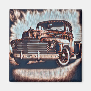 Íman Caminhão Rustic Grunge - Uma Beleza Vintage
