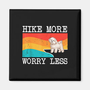 Íman Caminhe mais, preocupe menos, bichons frise gráfic