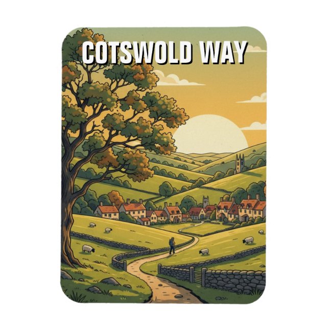 Íman Caminho Cotswold Viagem Inglaterra (Vertical)