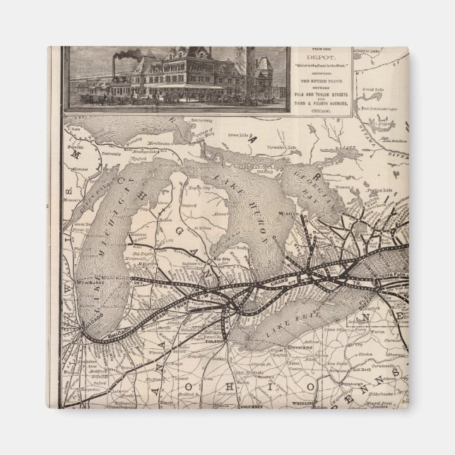Íman Caminho de ferro de Chicago e Grand Trunk (Frente)