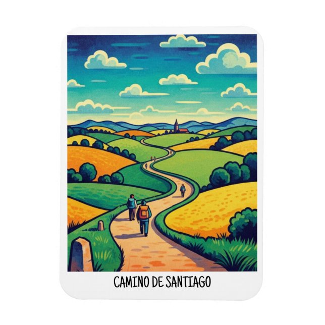 Íman Caminho de Santiago Viagem (Vertical)