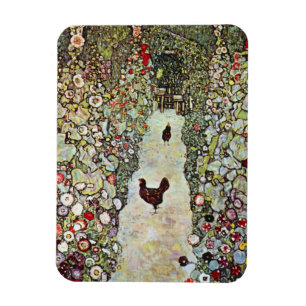 Íman Caminho do Jardim com Galinhas, Gustav Klimt, Art