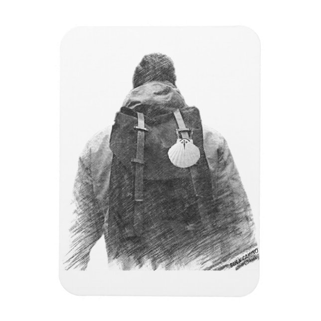 Íman Camino de Santiago Pilgrim (Vertical)