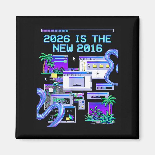 Íman Camisa 2016 Vaporwave Pixel Estética Computacional (Frente)