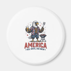 Íman Camisa America Vermelha Branca E Cerveja Águia Chu