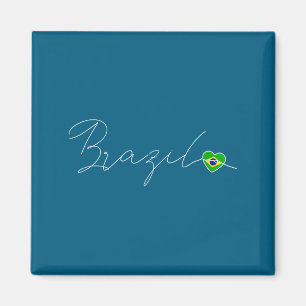 Íman Camisa Amor Brasil Bandeira Brasileira Simples Cor