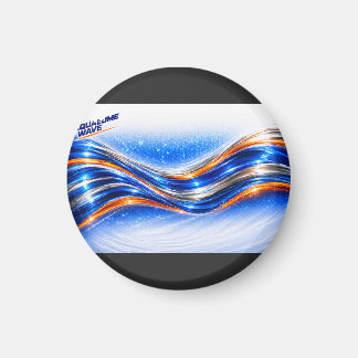 Íman Camisa Aqualume Wave – Fluxo Abstrato Laranja Azul
