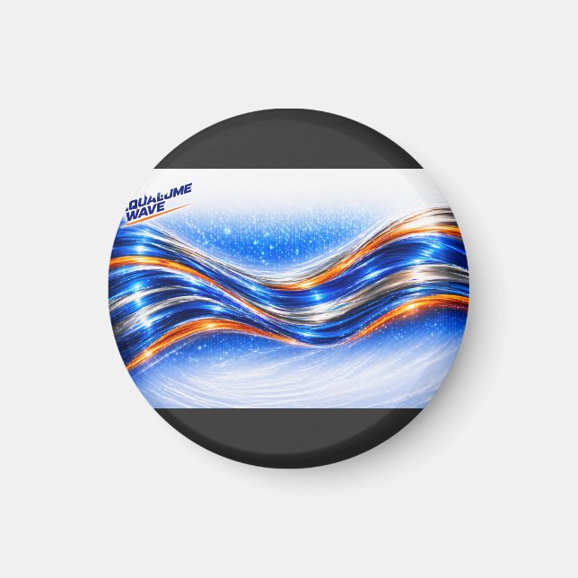 Íman Camisa Aqualume Wave – Fluxo Abstrato Laranja Azul (Frente)
