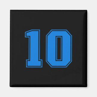 Íman Camisa azul do time esportivo número #10 tri-blend