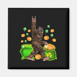 Íman Camisa Bigfoot Feliz Dia de São Patrício Verde Div