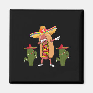 Íman Camisa Cinco De Mayo Cachorro-Quente Cacto Dançand