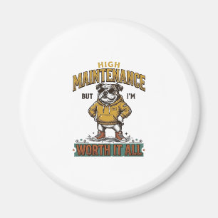 Íman Camisa com Citação Engraçada de Bulldog Vintage De