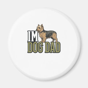 Íman Camisa com Desenho de Gravação de Terrier para Pai