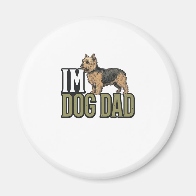 Íman Camisa com Desenho de Gravação de Terrier para Pai (Frente)