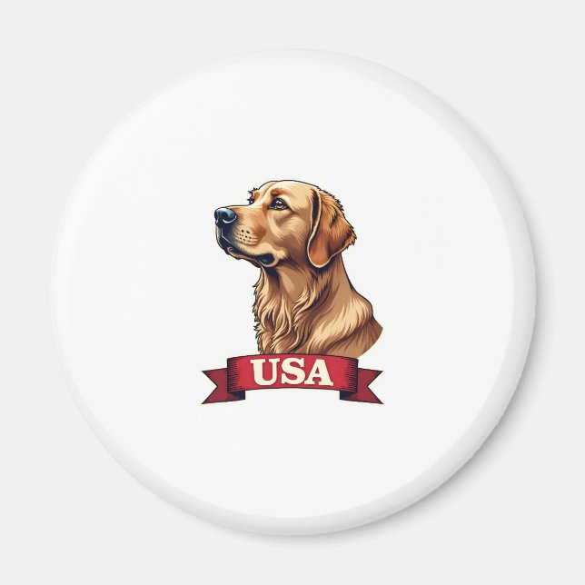 Íman Camisa com Gravação de Cachorro Golden Retriever V (Frente)