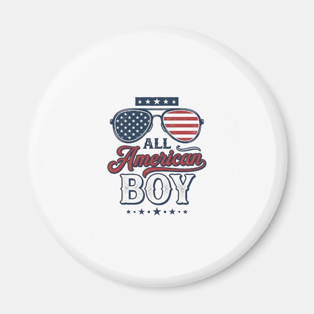 Íman Camisa com Óculos de Sol Patrióticos Todo American (Frente)