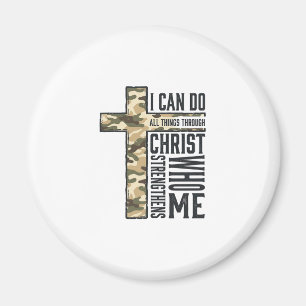 Íman Camisa Cristã Cruz da Fé Posso Fazer Todas as Cois
