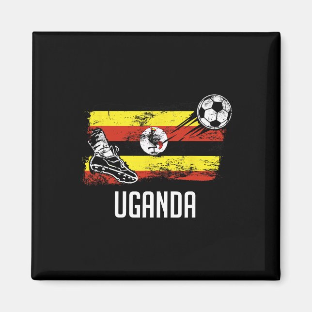 Íman Camisa da Bandeira de Uganda Time de Futebol Ugand (Frente)