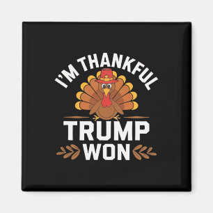 Íman Camisa de Ação de Graças Trump Estou Grato Trump G