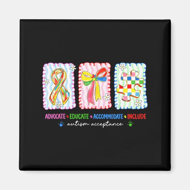 Íman Camisa de Aceitação Conscientização do Autismo Sím (Frente)