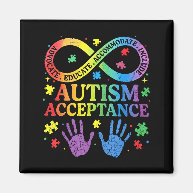 Íman Camisa de Aceitação Conscientização do Autismo Sím (Frente)