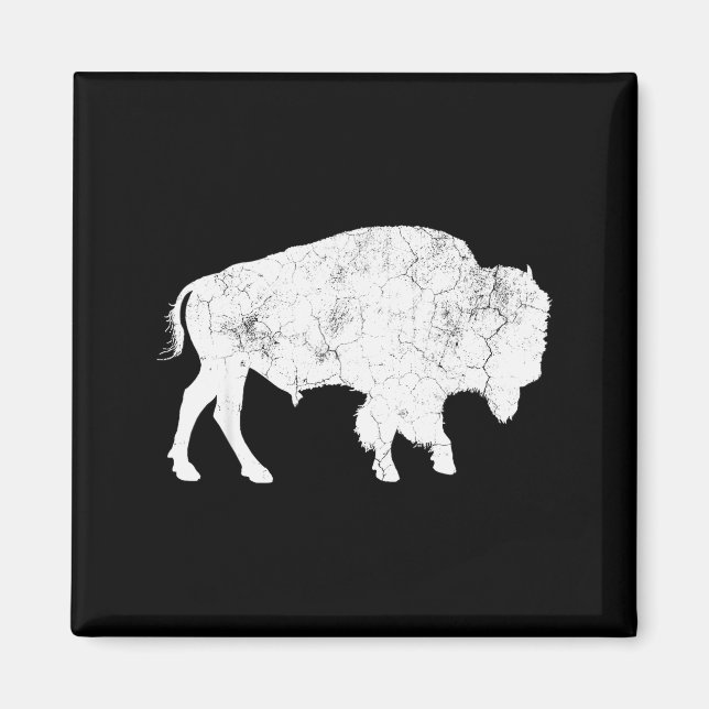 Íman Camisa de Amante de Búfalo Angustiado Retro  (Frente)
