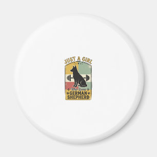 Íman Camisa de Amante de Cachorro Vintage Menina Pastor