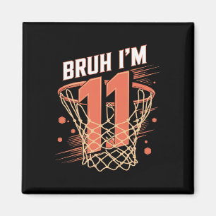 Íman Camisa de aniversário de 11 anos Sketll para menin