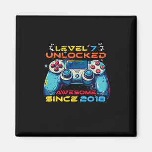 Íman Camisa de Aniversário de 7 Anos de Gamer Desbloque